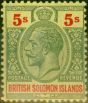 British Solomon Islands 1914 5s Green & Red-Yellow SG36 Fine & Fresh MM  King George V (1910-1936) Old Stamps
