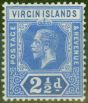 Valuable Postage Stamp from British Virgin Is 1913 2 1/2d Brt Blue SG72 V.F Very Lightly Mtd Mint