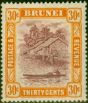 Valuable Postage Stamp from Brunei 1931 30c Purple & Orange-Yellow SG76 Fine Mtd Mint