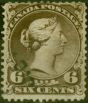 Old Postage Stamp Canada 1868 6c Blackish-Brown SG59 Fine Used