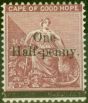 Valuable Postage Stamp from Cape of Good Hope 1882 1/2d on 3d Deep Claret SG47 Good Mtd Mint