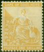 Valuable Postage Stamp from Cape of Good Hope 1896 1s Yellow-Ochre SG67 Fine Mtd Mint
