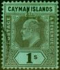 Collectible Postage Stamp from Cayman Islands 1908 1s Black & Green SG33 Fine Used