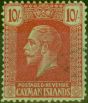 Old Postage Stamp from Cayman Islands 1926 10s Carmine-Green SG83 Fine Used
