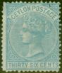 Valuable Postage Stamp from Ceylon 1872 36c Blue SG129x Wmk Reversed Ave MM CV £425