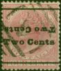 Ceylon 1888 2c on 4c Rose SG209c 'Surcharge Double, One Inverted' Fine Used  Queen Victoria (1840-1901) Collectible Stamps