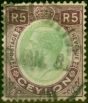 Collectible Postage Stamp from Ceylon 1927 5R Green & Dull Purple SG365 Good Used