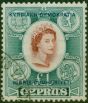 Old Postage Stamp from Cyprus 1960 £1 Brown-Lake & Slate SG202 Very Fine Used