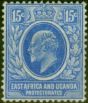 Rare Postage Stamp from East Africa & Uganda KUT 1907 15c Brt Blue SG39 Fine Mtd Mint