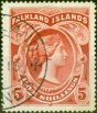 Collectible Postage Stamp from Falkland Islands 1898 5s Red SG42 Superb Used
