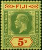 Fiji 1926 5s Green & Red-Pale Yellow SG241 Fine & Fresh LMM  King George V (1910-1936) Rare Stamps