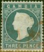 Rare Postage Stamp from Gambia 1886 3d Slate-Grey SG28 V.F.U