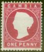 Valuable Postage Stamp from Gambia 1887 1d Crimson SG23 Fine Lightly Mtd Mint