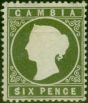 Collectible Postage Stamp Gambia 1889 6d Bronze-Green SG33 Fine VLMM