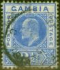 Old Postage Stamp from Gambia 1905 2 1/2d Brt Blue & Ultramarine SG60a Fine Used