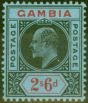 Old Postage Stamp from Gambia 1909 2s6d Black & Red-Blue SG84 Fine Mtd Mint