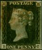 GB 1840 1d Penny Black SG2 Pl. 1b (B-C) Fine Used 4 Close Margins Red MX . Queen Victoria (1840-1901) Used Stamps