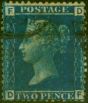Old Postage Stamp from GB 1858 2d Blue SG45 Pl.12 Good Used
