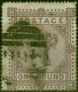 Rare Postage Stamp GB 1878 £1 Brown-Lilac SG129 Good Sound Used