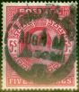 Rare Postage Stamp from GB 1902 5s Bright Carmine SG263 Good Used