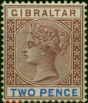 Gibraltar 1898 2d Brown-Purple & Ultramarine SG41 Fine LMM  Queen Victoria (1840-1901) Collectible Stamps