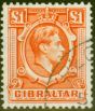 Collectible Postage Stamp from Gigraltar 1938 £1 Orange SG131 Superb Used