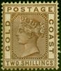 Old Postage Stamp from Gold Coast 1888 2s Yellow-Brown SG19 Good Mtd Mint