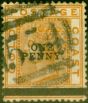 Old Postage Stamp from Gold Coast 1889 1d on 6d Orange SG20 Fine Used Stamp