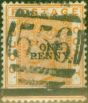 Old Postage Stamp from Gold Coast 1889 1d on 6d Orange SG20 Good Used