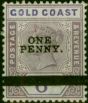 Gold Coast 1901 1d on 6d Dull Mauve & Violet SG36 Fine LMM  Queen Victoria (1840-1901) Old Stamps