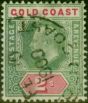 Collectible Postage Stamp Gold Coast 1902 2s Green & Carmine SG45 Fine Used