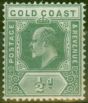 Valuable Postage Stamp from Gold Coast 1907 1/2d Dull Green SG59 Fine Lightly Mtd Mint