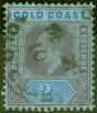 Old Postage Stamp from Gold Coast 1910 2s Purple & Blue-Blue SG66 Fine Used