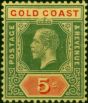 Gold Coast 1913 5s White Back SG82b Fine MM. King George V (1910-1936) Mint Stamps
