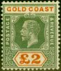 Collectible Postage Stamp from Gold Coast 1921 £2 Green & Orange SG102 Fine Mounted Mint