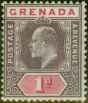 Valuable Postage Stamp Grenada 1904 1d Purple & Carmine SG68 Fine MM