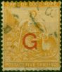 Old Postage Stamp Griqualand West 1877 5s Yellow-Orange SG10f Type 6 Good Used