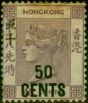 Valuable Postage Stamp Hong Kong 1891 50c on 48c Dull Purple SG49 Ave MM