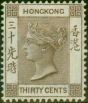 Collectible Postage Stamp Hong Kong 1901 30c Brown SG61 Fine & Fresh MM