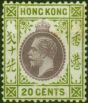 Hong Kong 1912 20c Purple & Sage-Green SG107 Fine MM  King George V (1910-1936) Collectible Stamps