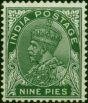 India 1932 9p Deep Green SG233 Litho Fine MM 