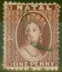 Collectible Postage Stamp from Natal 1863 1d Lake SG18 P.13 Thick Paper Fine Used