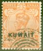 Valuable Postage Stamp from Kuwait 1923 3a Dull Orange SG6 Fine Used