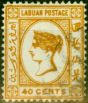 Rare Postage Stamp from Labuan 1883 40c Amber SG21x Wmk Reversed Fine Used