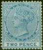 Old Postage Stamp from Lagos 1876 2d Blue SG11 Good Mtd Mint