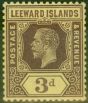 Rare Postage Stamp from Leeward Islands 1913 3d White Back SG51a Fine Lightly Mtd Mint