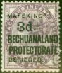 Rare Postage Stamp from Mafeking 1900 3d on 1d Lilac SG12 Very Fine Used