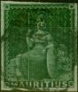 Collectible Postage Stamp from Mauritius 1853 (4d) Green SG27 Fine Used