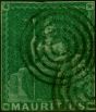 Mauritius 1858 (4d) Green SG27 Good Used . Queen Victoria (1840-1901) Used Stamps