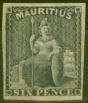 Rare Postage Stamp from Mauritius 1861 6d Dull Purple SG33 Fine Mtd Mint